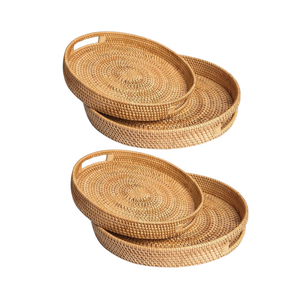 ถาดหวายทำด้วยมือของผลิตภัณฑ์ชั้นนำ: ทางเลือกที่เป็นธรรมชาติและเป็นมิตรกับสิ่งแวดล้อมสำหรับการเสิร์ฟและการตกแต่งบ้าน - Product Image 1