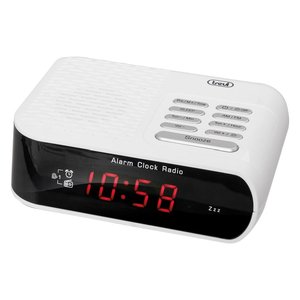 Treul Alarm <b>Clock</b> Radio <b>White</b> FM 1 Alarm 230V Home Network Digital Display - Product Image 1