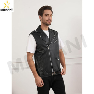 Gilet en simili cuir classique pour homme, veste sans manches pour motard, club de moto, veste sans manches - Product Image 2