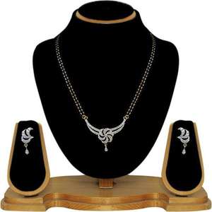 Tip Top Fashions 1500619 Conjunto de joyería fina AD Stone Black Beads Mangalsutra - Product Image 1