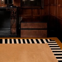 Tapis en laine fait main sur mesure, marron crème nude, tufté à la main, luxueux, moderne, couleur unie, antidérapant, adapté aux animaux domestiques, à poils longs, pour la maison et les pique-niques