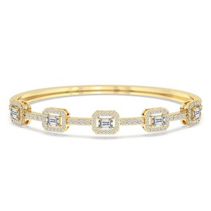 Brazalete Abrible con Diamante Cultivado en Laboratorio con Corte Esmeralda, Oro Sólido de 14K, 1 Ct Tw, Joyería Fina, Idea de Regalo de Aniversario - Product Image 3