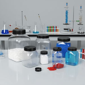 Burkle GmbH High Quality PVC Wide Neck <b>Square</b> Jar Durable Laboratory Bottles Design - Product Image 3