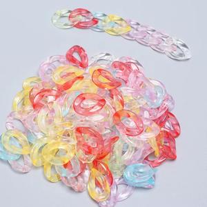 Nouvelle chaîne en acrylique en forme de O, rétro, faite à la main, décorative, amovible, en résine, chaîne de sac, accessoires de sac colorés - Product Image 2