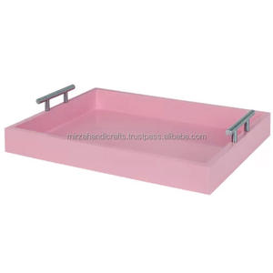 Bandeja de Metal Rectangular decorativa para el hogar, vajilla de alta calidad, Color blanco - Product Image 5