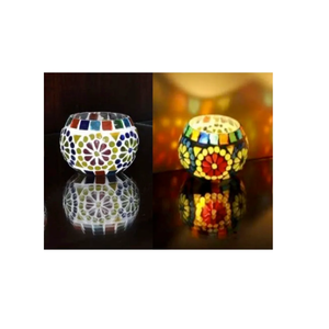 Porte-bougie en T en verre mosaïque multi-usages, Design de luxe, bon marché, échantillon votif disponible - Product Image 4