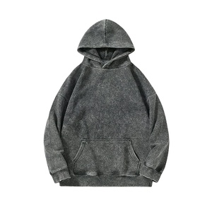 Sudadera con capucha oversize con cremallera, bajo sin rematar, lavado ácido, estilo boxy, streetwear, de felpa francesa, con cremallera, con pedrería, MADE BY HS 2026 - Product Image 2