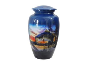 Urnes funéraires en aluminium pour adultes avec abat-jour en deux couleurs Urnes en métal de haute qualité pour funérailles fabriquées en Inde - Product Image 2