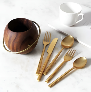 Offre Spéciale cuisine couverts organisateur en bois couverts panier étendoir porte-ustensile forme arrondie - Product Image 5
