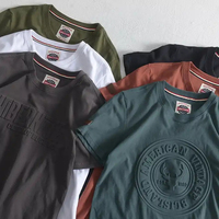 Camisetas con Relieve al por Mayor, Camisetas Unisex de Alta Calidad con Logotipo 3D Personalizado, 100% Algodón, Tallas Grandes, Manga Corta