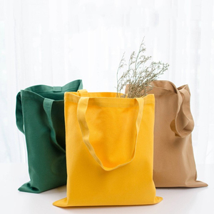 Sac en toile 100% coton réutilisable vierge et écologique personnalisé avec poignée style sacs à provisions en coton avec impression de logo personnalisé - Product Image 1