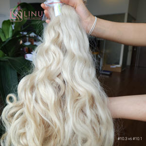 LINU Hair Weft Wholesale #10.3 Kératine Tips Refined Wave Style Extensions de cheveux humains Taille 5x5 Light Color Raw Hair Genius Bundle - Product Image 4