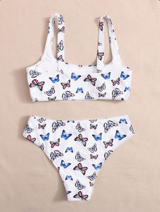 Ensemble bikini 2 pièces écologique pour femme 2025 avec appliques en dentelle et strass à pampilles – Vente en gros - Product Image 2