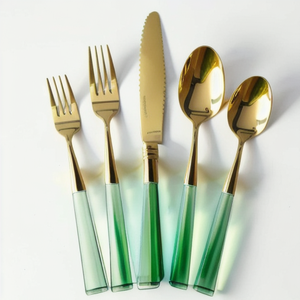 Hermoso juego de cubiertos de nuevo diseño con mango Acrílico - Product Image 1