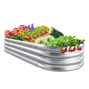Petit lit de jardinière surélevé ovale galvanisé, jardinière surélevée en métal pour légumes, fleurs, fruits, décoration de maison et de jardin - Product Image 2