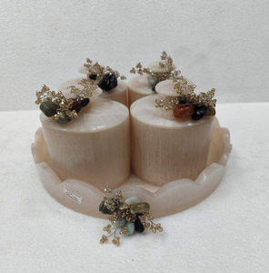 Factory Price Dry Fruit Jar Handcrafted Circular Resin Jar Set High Quality In India Best Selling - Product Image 3