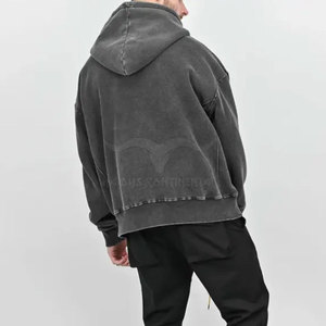 Sudaderas con capucha personalizadas para hombre Sudadera con capucha lavado ácido sólido Casual Hip Hop Streetwear Sudadera con capucha lavado ácido - Product Image 6