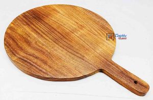เขียงไม้พร้อมที่จับทรงกลมสำหรับพิซซ่าเขียงไม้แฮนด์เมดสำหรับบ้านและห้องครัว - Product Image 4