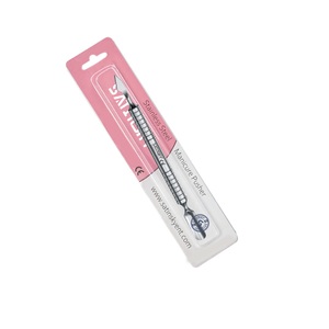 Pousse-cuticules double tête en acier inoxydable Satinsky à bord biseauté, outil ergonomique antidérapant pour salon professionnel - Product Image 1