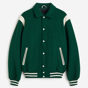 Baseball College Student Varsity Jacket Winter Letterman with Red Wool <b>Body</b> and <b>White</b> Leather Sleeve Varsity Jacket for man - Product Image 1