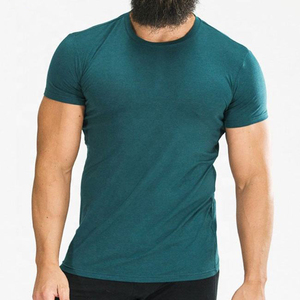 T-shirt sportif d'été personnalisé pour homme – Vêtement décontracté de fitness et de gym en polyester/coton, coupe ajustée, uni, séchage rapide, respirant - Product Image 6