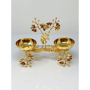 Antique Fancy Designer High Grade Gold Plated Base For <b>Silver</b> Color Shiny Mirror Polished Hammered Texture Serving & Decor <b>Bowls</b> - Product Image 3