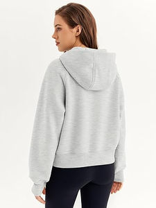 Sudadera con capucha y sudaderas de lana de alta calidad Sudadera con capucha de lana personalizada Diseño de mujer Sudadera con capucha y sudaderas de lana de gran tamaño para adultos a cuadros - Product Image 6