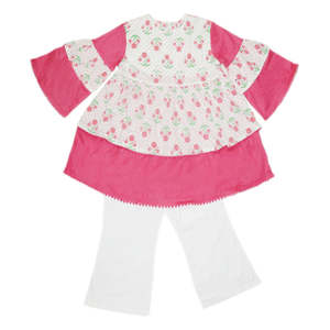 Conjunto de Algodón Estampado para Niñas, 3 Piezas - Blanco - Product Image 2