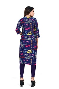 Boutique Designer Exclusive Party Collection Indian and Pakistani Ready-to-Wear Digital Print <b>Kurti</b> Customizable - Product Image 3