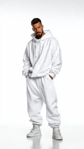 Conjunto de Dos Piezas (Sudadera con Capucha Extra Grande - Pantalones Deportivos Holgados, Conjunto Deportivo Informal de Invierno para Hombre, Pantalones de Forro Polar Holgados) - Product Image 6