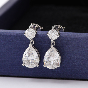 Boucles d'oreilles en spirale Moissanite poire unique et vintage fille Simple déclaration boucles d'oreilles en forme de larme pour femmes cadeau - Product Image 1