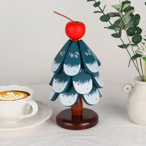 Wooden Tree <b>Coaster</b> Handcrafted Wood Trivet For Kitchen Dining Table Vietnam By 99 <b>Gold</b> Data - Ms Violet - Product Image 4