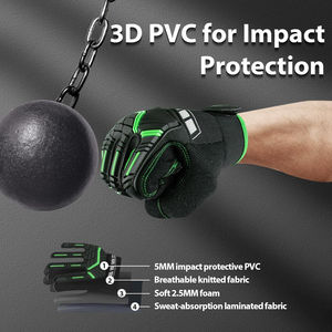 Guantes DE SEGURIDAD antivibración duraderos Guantes mecánicos de utilidad de Cuero flexible Equipo de defensa personal con pantalla táctil - Product Image 4