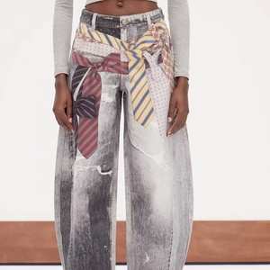 กางเกงยีนส์เดนิมปักลายสไตล์ฮิปสเตอร์สำหรับผู้ชาย รุ่น Whole High Street แห้งเร็ว ใส่สบาย เหมาะสำหรับฤดูร้อน - Product Image 1