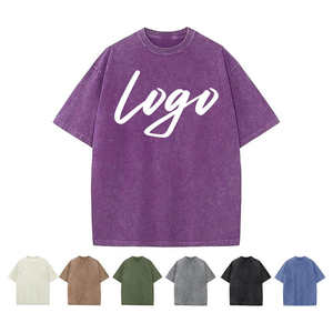 เสื้อยืดผ้าฝ้ายฟอก100สไตล์วินเทจขนาดใหญ่ซักได้ - Product Image 2