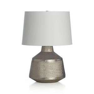 Nickle Plated Hammered Table Home Hotel Bedroom Bedside Table Decorative <b>Lamp</b> Nickle Plated Metal <b>Lamp</b> - Product Image 2