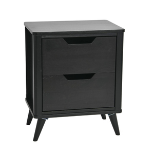 โต๊ะข้างสีดำพร้อมลิ้นชักคู่สำหรับตกแต่งทำจากไม้ทำตามสั่งผลิตโดยผู้ผลิตจากอินเดีย - Product Image 1