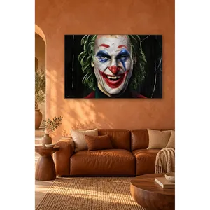 ภาพพิมพ์บนผ้าใบลายหน้าโจ๊กเกอร์หัวเราะของฟิดาบนพื้นหลังสีดำ - Product Image 4