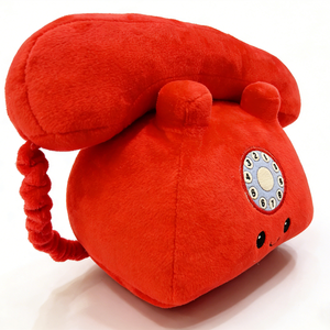 Sacs à dos en peluche rétro rouge doux personnalisés avec broderie à cadran rotatif, design mignon, rembourrage en coton PP, unisexe - Product Image 5