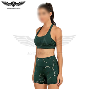 Pantalones cortos deportivos para mujer, cintura alta, tela elástica, ligeros, pantalones deportivos activos para gimnasio, correr y entrenar - Product Image 4