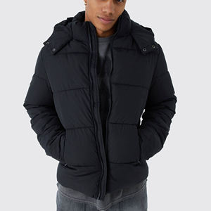 เสื้อแจ็คเก็ตผู้ชายแบบมีฮู้ด ผ้าแคนวาส บุใยพัฟเฟอร์ ระบายอากาศ กันลม คอตั้ง ปักโลโก้ด้านหน้า ดีไซน์สำหรับฤดูหนาว ขายตรงจากโรงงาน - Product Image 5