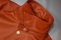 Manteau en cuir véritable pour homme, veste en cuir de vachette naturelle, vêtements de printemps et d'automne, orange XXL, nouvelle collection