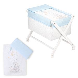 Lit bébé moderne X-In en hêtre blanc avec literie, housse de lit et matelas Mod. Paracaidista - pour bébés et enfants - Product Image 1