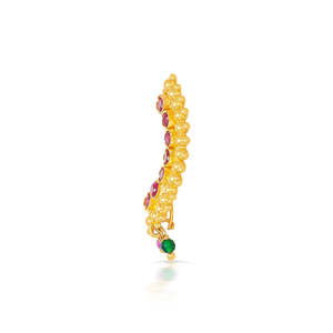 Rangnath Gold <b>Nath</b> <b>Nose</b> <b>Ring</b> Diamond Crystal Brass Alloy Wedding Body Jewelry - Product Image 3