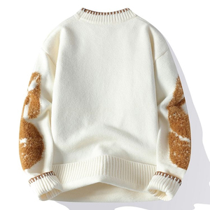 Fashion winter men sweater knitted pullover slim fit soft <b>wool</b> blend long sleeve casual warm crew neck jumper - Product Image 4