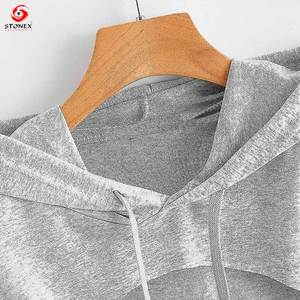 Offre Spéciale de haute qualité personnalisé à manches longues Sport Gym polaire pull uni haut court surdimensionné sweats à capuche pour femmes - Product Image 6