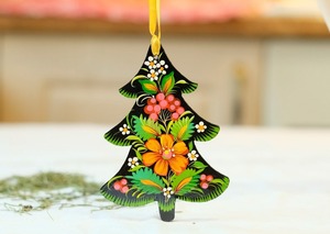 Ornements de Noël en bois écologiques modernes avec finition brillante, étoiles, anges et flocons de neige - Product Image 4