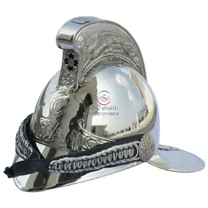 Decorative Brass British Chief Firefighter Helmet Designer Brass Victorian Fear Fighter Fireman Helmet
