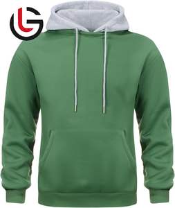Men's Casual Crop-Length Pullover Sweatshirts 100%Cotton <b>Fleece</b> <b>Hoodie</b> for Men Winter Warm Unlined Comfortable and Features Hood - Product Image 1