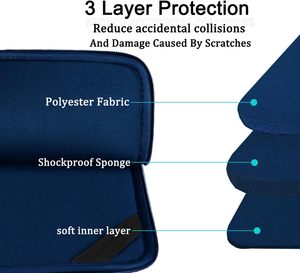 15.6 Inch Polyester <b>Laptop</b> Sleeve Shockproof Protective with Front Pocket Crossbody Carry Bag Zipper Closure Handbag Style - Product Image 3